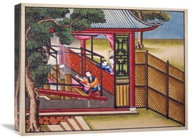 Chinese School - Weaving Silk On a Loom