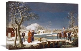 Chinese School - Winter: a Frozen River Landscape