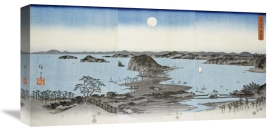 Hiroshige - Night View of Kanazawa In Musashi Province