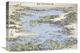 Hokusai - Map of Shiogama and Matsushima In Oshu