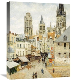 Camille Pissarro - Rue De L'Epicerie In Rouen On a Gray Morning