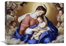 Giovanni Battista Salvi Sassoferrato - The Madonna and Child In Glory With Cherubs