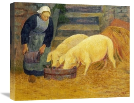 Paul Serusier - A Young Girl Feeding Two Pigs