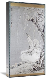Huang Shen - White Egrets On a Bank of Snow Covered Willows