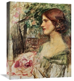 John William Waterhouse - Portrait of a Lady In a Green Dress