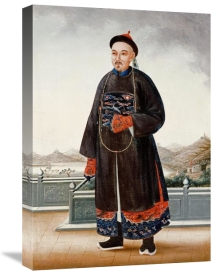 Chinese School - An Elegantly Dressed Chinese Hong Merchant