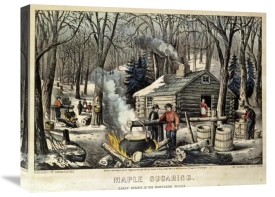 Currier and Ives - Maple Sugaring - Early Spring In The Northern Woods