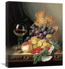 Edward Ladell - A Basket of Grapes, Raspberries