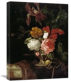 Willem Van Aelst - A Rose, An Iris, Lilac