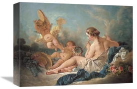 Francois Boucher - Nymph Playing the Flute with Putti