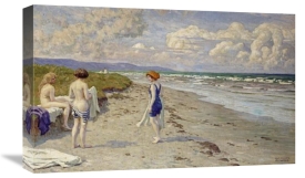 Paul Fischer - Girls Preparing To Bathe on a Beach