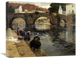 Frits Thaulow - Washerwomen In The Morning at Quimperle