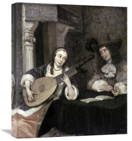 Gerard ter Borch - Woman Playing The Lute