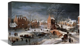 Pieter Bruegel the Younger - Winter Scene With Ice Skaters and Birds