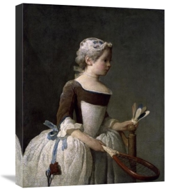Jean-Baptiste-Siméon  Chardin - Girl With Racket and Shuttlecock
