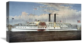 Currier and Ives - People's Line - Hudson River, The Palace Steamers of The World