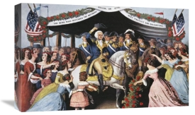 Currier and Ives - Washington's Reception on the Bridge at Trenton