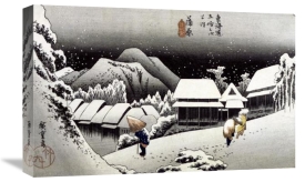 Hiroshige - Kambara, Night Snow