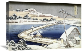 Hokusai - Pontoon Bridge at Sano, Kozuke Province, Ancient View