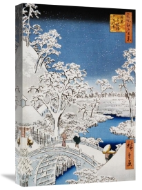 Hiroshige - Drum Bridge and Setting-Sun Hill, Meguro