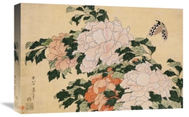 Hokusai - Pink and Red Peonies