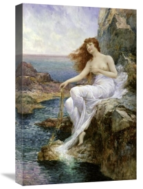 Alfred Augustus I Glendening - Sea Nymph Seated on a Rock with a Ribbon Seaweed