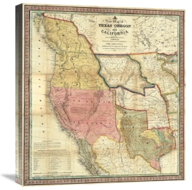 Samuel Augustus Mitchell - A New Map of Texas Oregon and California, 1846