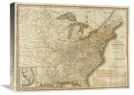 Henry S. Tanner - A Connected View of The Whole Internal Navigation of the United States, 1830