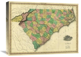 Henry S. Tanner - Map of North & South Carolina, 1823