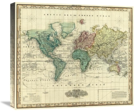 Henry S. Tanner - World on Mercators Projection, 1823