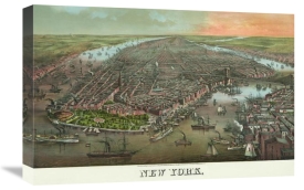 Unknown - Birds-eye view of Manhattan, New York