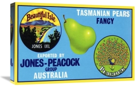 Retrolabel - Jones-Peacock Tasmanian Pears