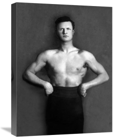 Vintage Muscle Men - Bodybuilder in Pants with Bared Torso