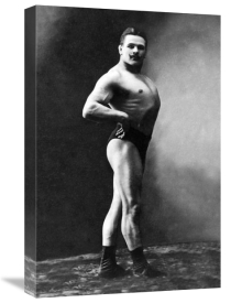 Vintage Muscle Men - Bodybuilder's Shadowed Front and Right Profile