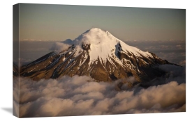 Colin Monteath - Mount Taranaki showing western flanks of dormant volcano above clouds, New Zealand