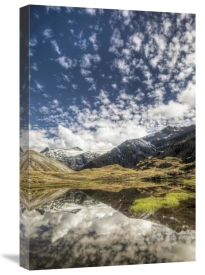 Colin Monteath - Mount Tyndall, reflection in tarn at Cascade Saddle, Mount Aspiring National Park, New Zealand