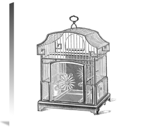 Catalog Illustration - Etchings: Birdcage - Gable top, daisy base.