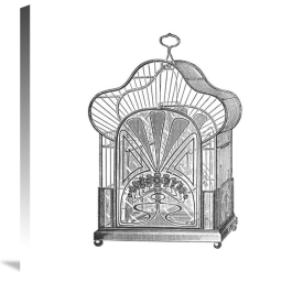 Catalog Illustration - Etchings: Birdcage - Palmate top, forget-me-not detail.