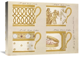 Honoré - Quatre tasses avec fond d'or, ca. 1800-1820