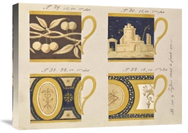 Honoré - Quatre tasses à fond or, ca. 1800-1820