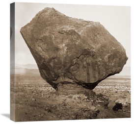 William H. Bell - Perched Rock, Rocker Creek, Arizona, with sitting man, 1872