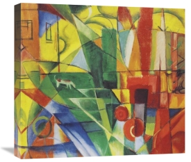 Franz Marc - Landscape with House, Dog and Cattle, 1914