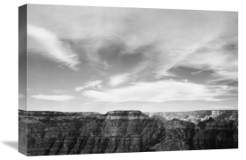Ansel Adams - Canyon edge, low horizon, clouded sky, Grand Canyon National Park, Arizona, 1941