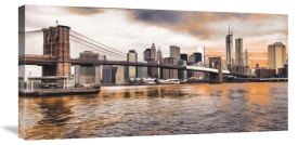 Pangea Images - Brooklyn Bridge and Lower Manhattan at sunset, NYC