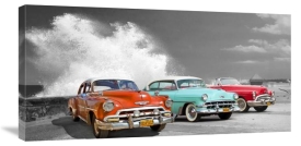 Pangea Images - Cars in Avenida de Maceo, Havana, Cuba (BW)