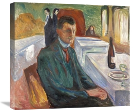 Edvard Munch - Self-Portrait with a Bottle of Wine, 1906