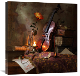 Andrey Morozov - Still Life With Violin And Rose