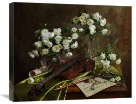 Andrey Morozov - Still Life With Violin And Flowers