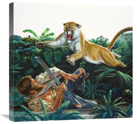 Mort Kunstler - Cougar Attack