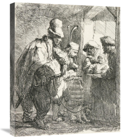 Rembrandt van Rijn - The Strolling Musicians, ca. 1635